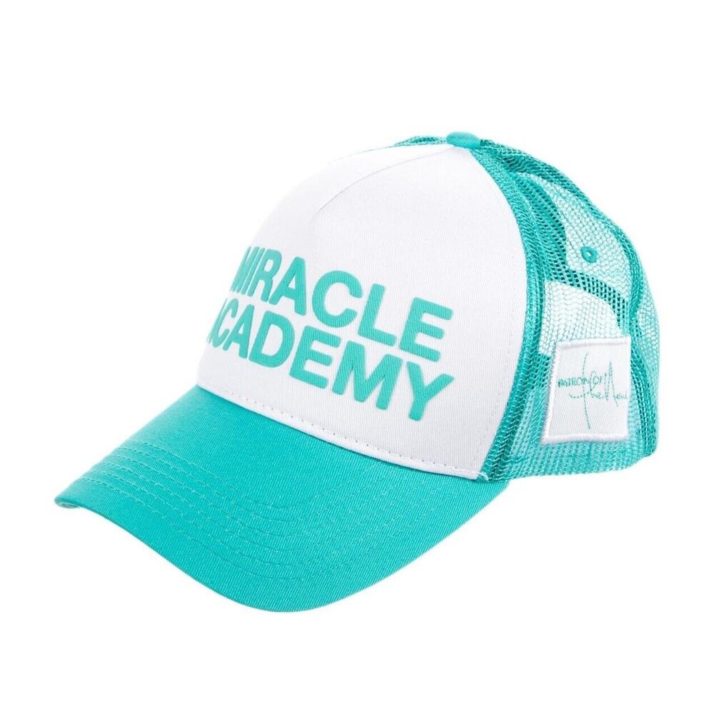 Authentic Nahmias Miracle‎ Academy Trucker Cap Hat Snapback Mesh Aqua Blue White